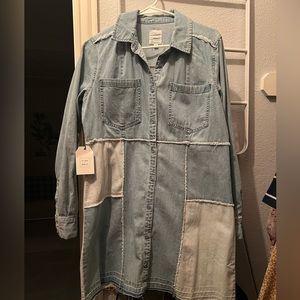 Cleo + Wolf denim patchwork dress